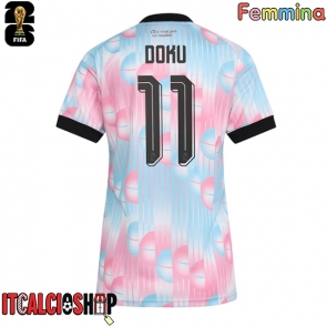 Belgio Jeremy Doku #11 Seconda Maglia Femmina Mondiali 2026 Manica Corta